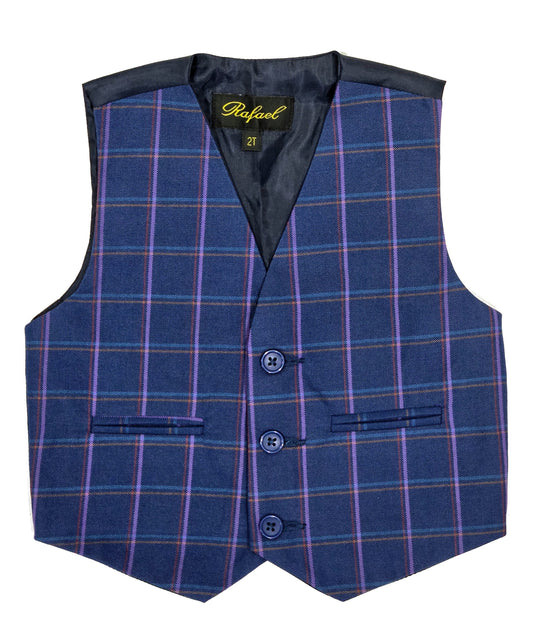 Wholesale Boys Plaid 3-Button Suit Vest Size 2T-16 Toddler Kids Boys 688V Rafael