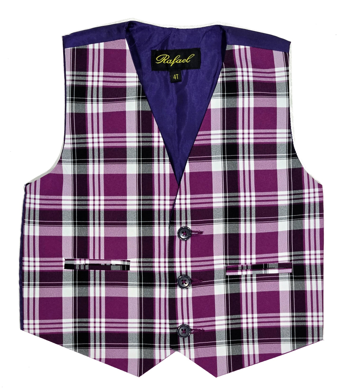 Wholesale Boys Plaid 3-Button Suit Vest Size 2T-16 Toddler Kids Boys 688V Rafael