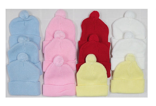 Baby Acrylic Crochet Beanie Hat With Pom Pom Baby Hat 1004A