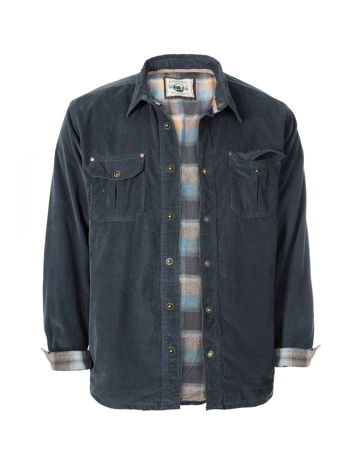 Gioberti Men's Twill Shirt Jacket with Flannel Lining