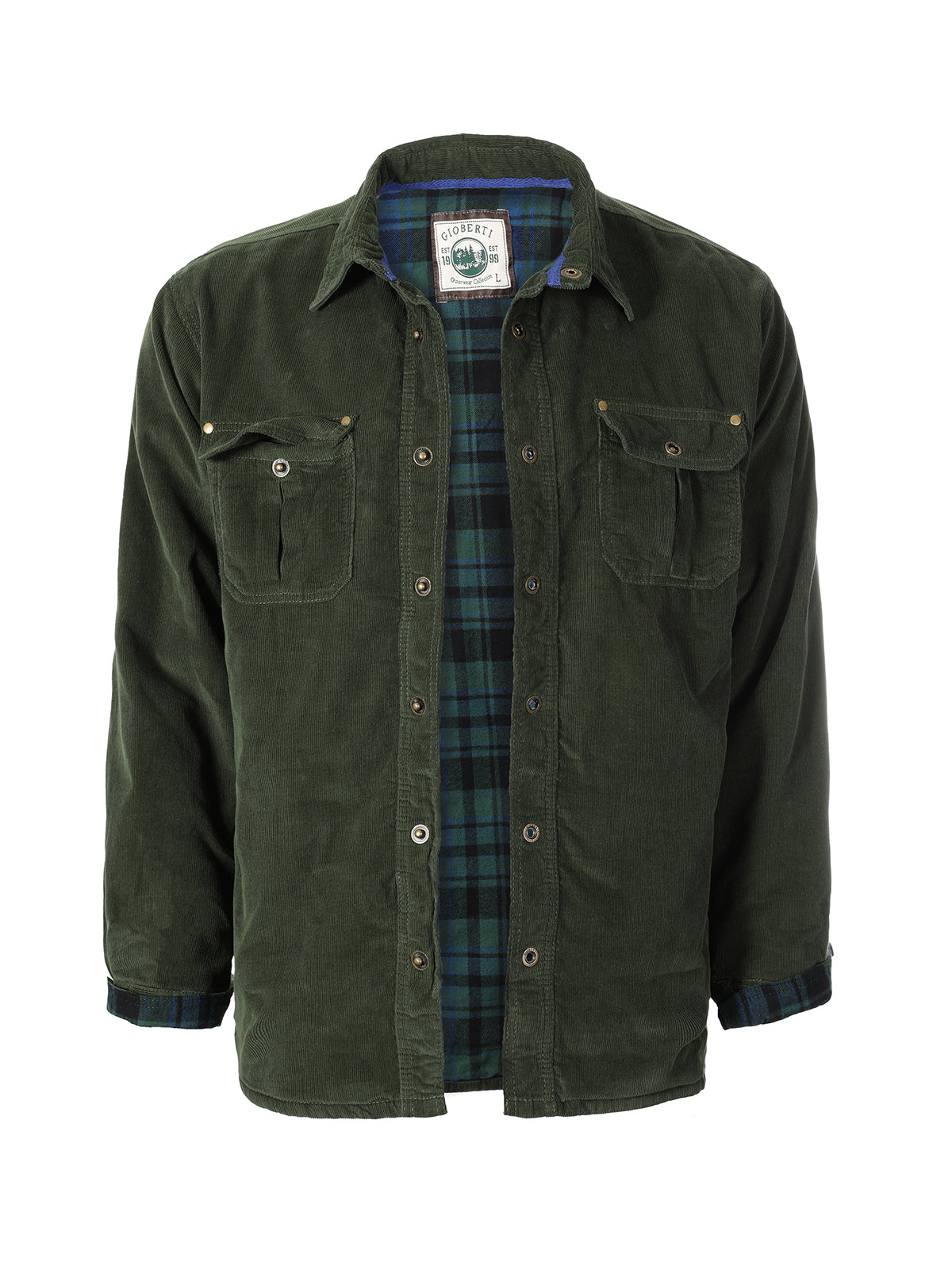 Gioberti Men's Twill Shirt Jacket with Flannel Lining