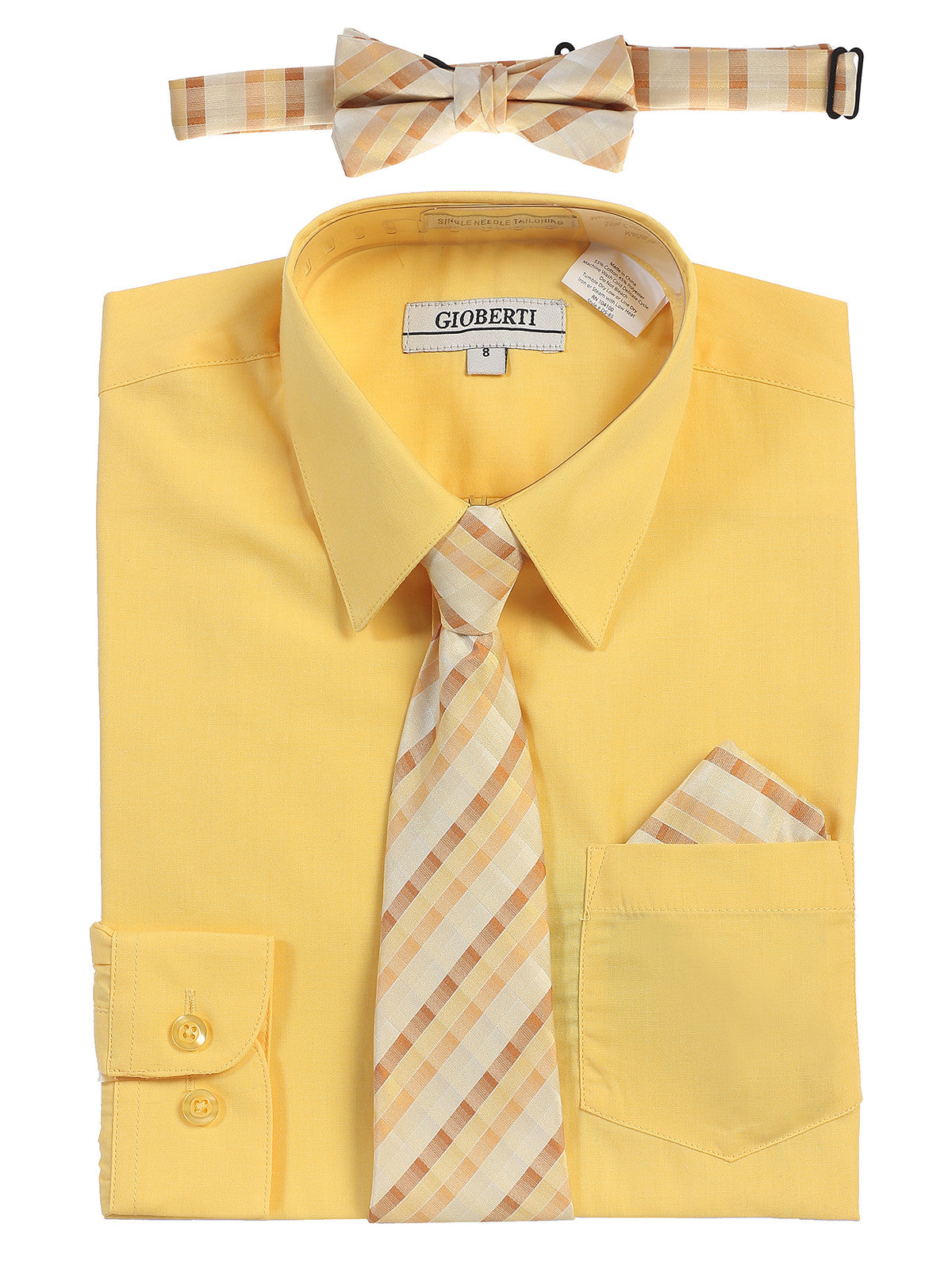 Boy's Long Sleeve Dress Shirt and Tie Set