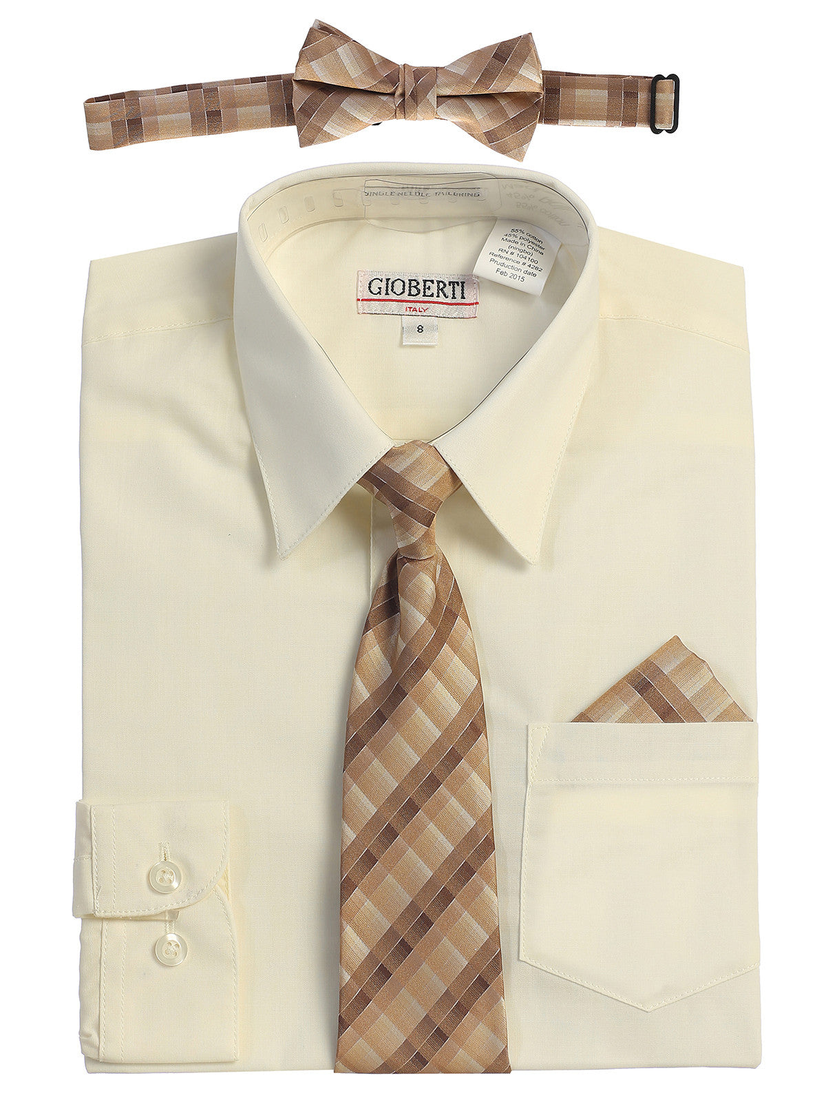 Boy's Long Sleeve Dress Shirt and Tie Set