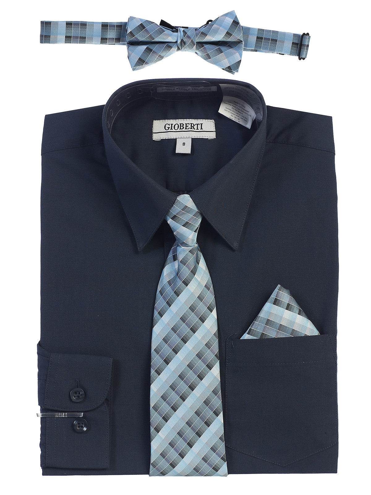 Boy's Long Sleeve Dress Shirt and Tie Set