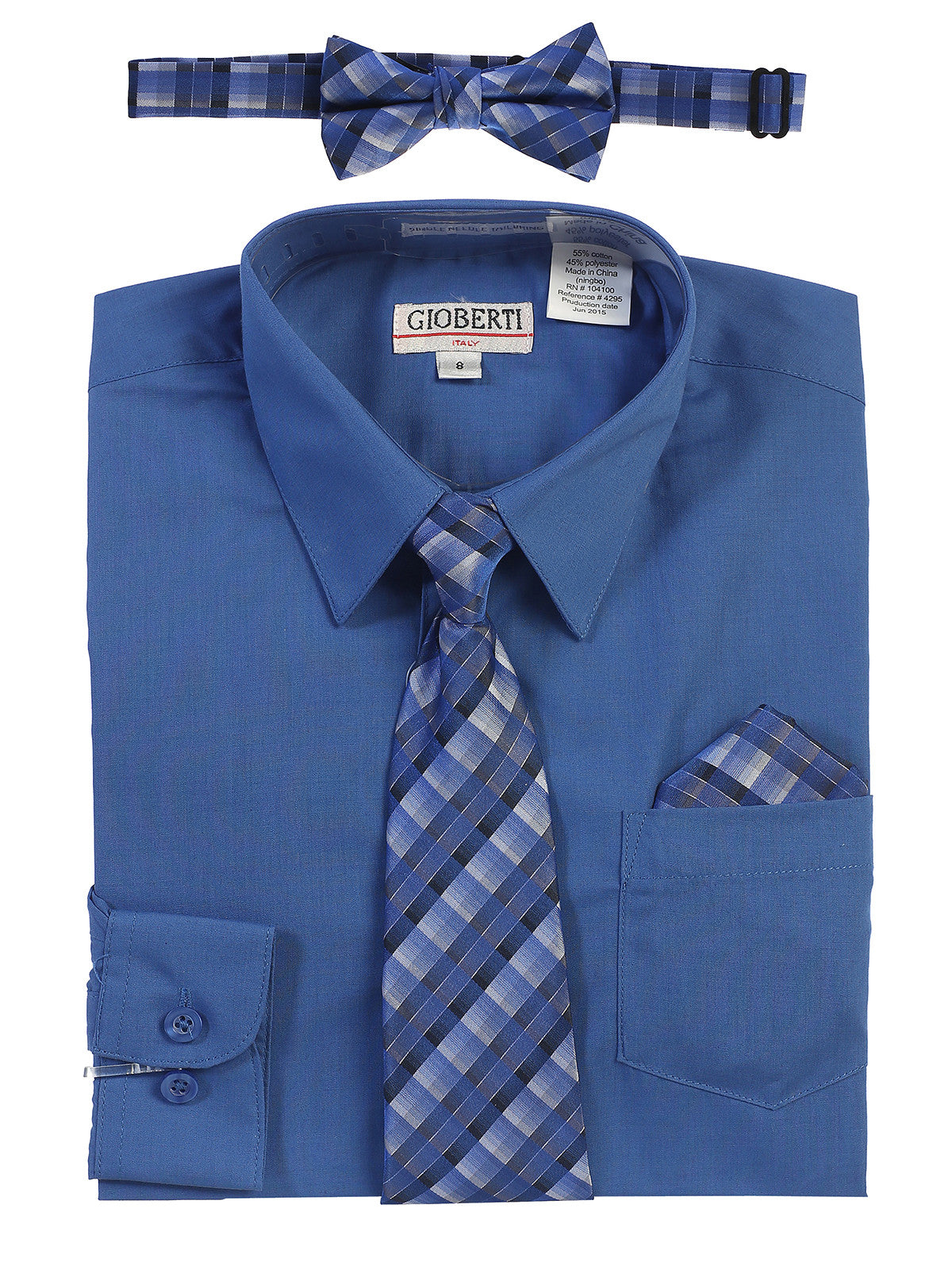 Boy's Long Sleeve Dress Shirt and Tie Set