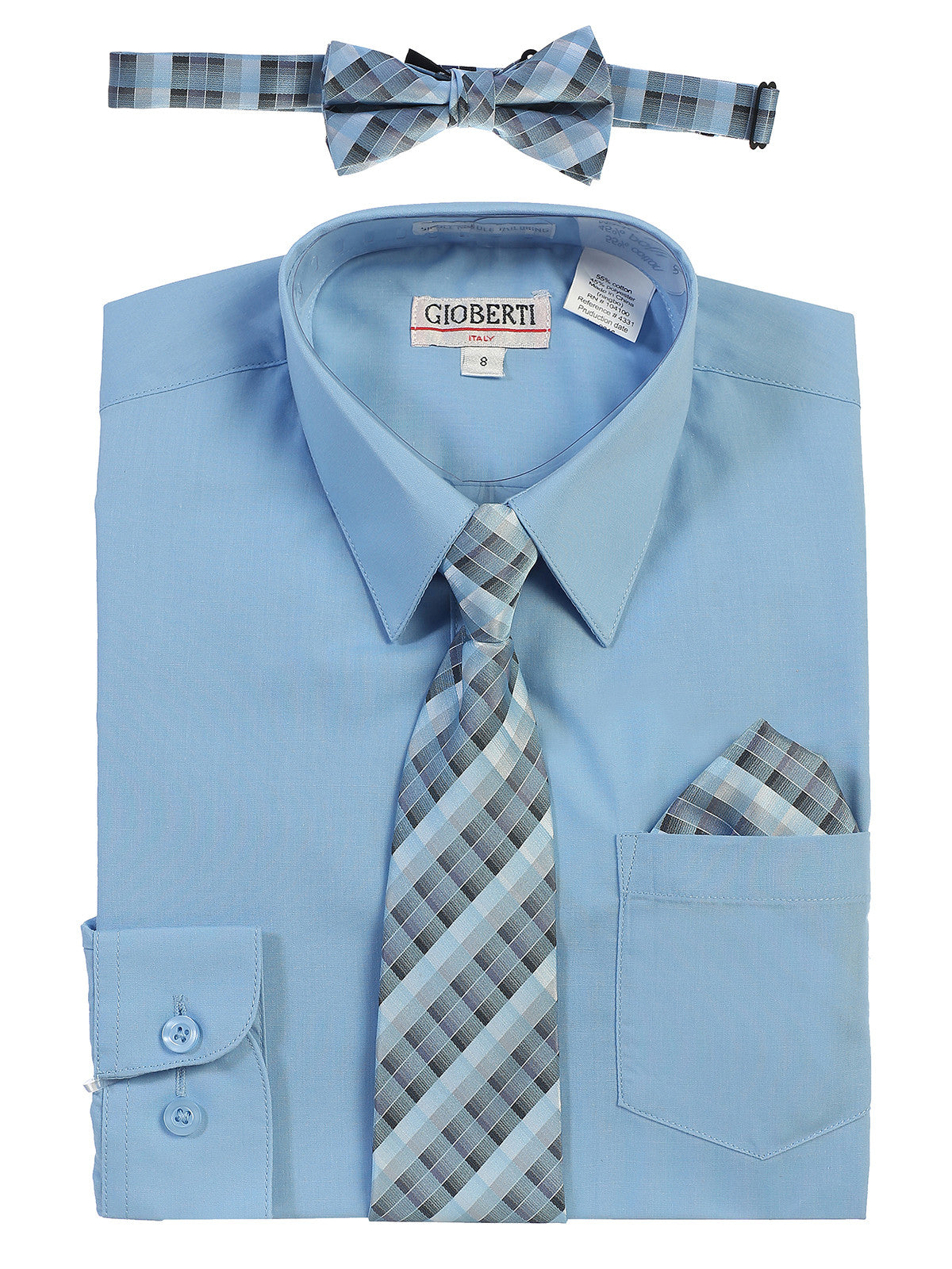 Boy's Long Sleeve Dress Shirt and Tie Set