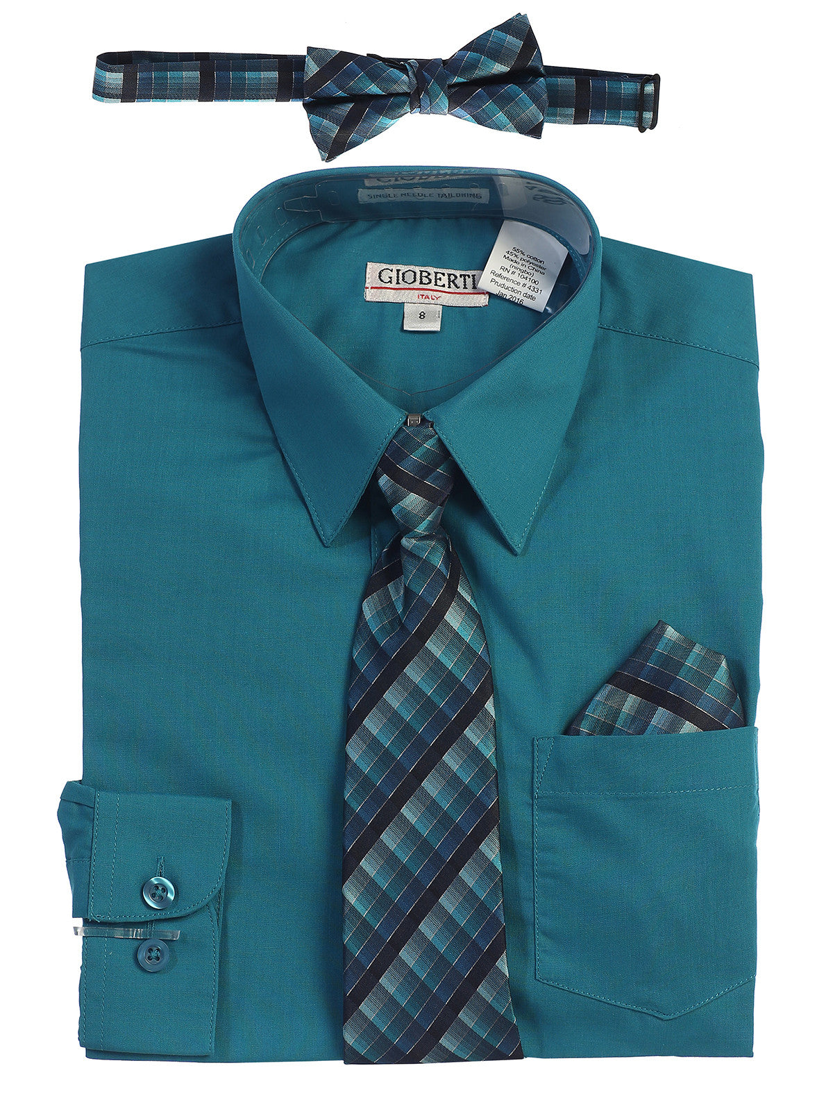 Boy's Long Sleeve Dress Shirt and Tie Set