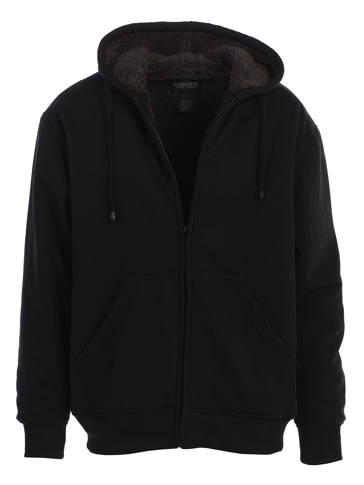 mens sherpa lined fleece hoodie jacket