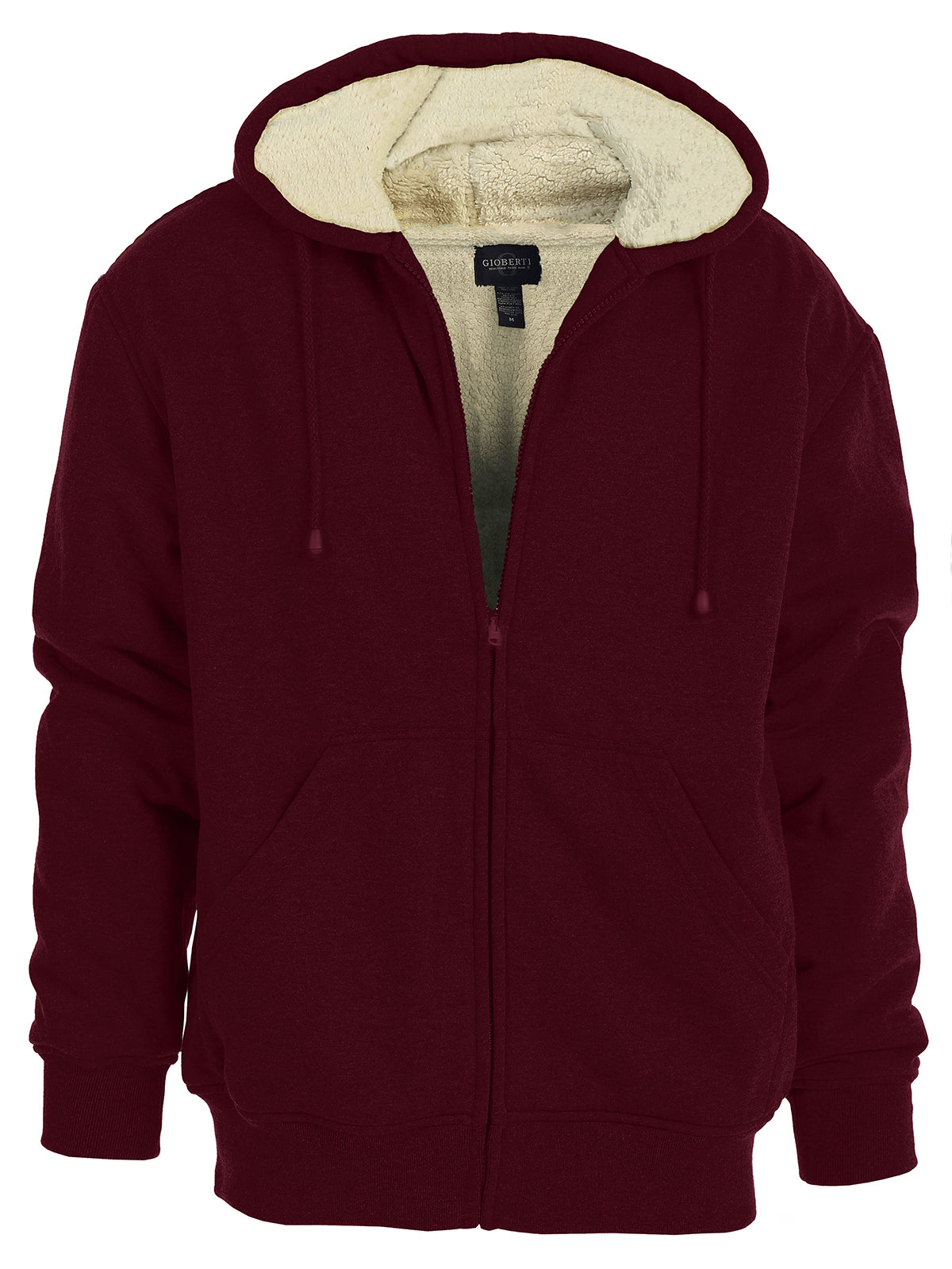 mens sherpa lined fleece hoodie jacket