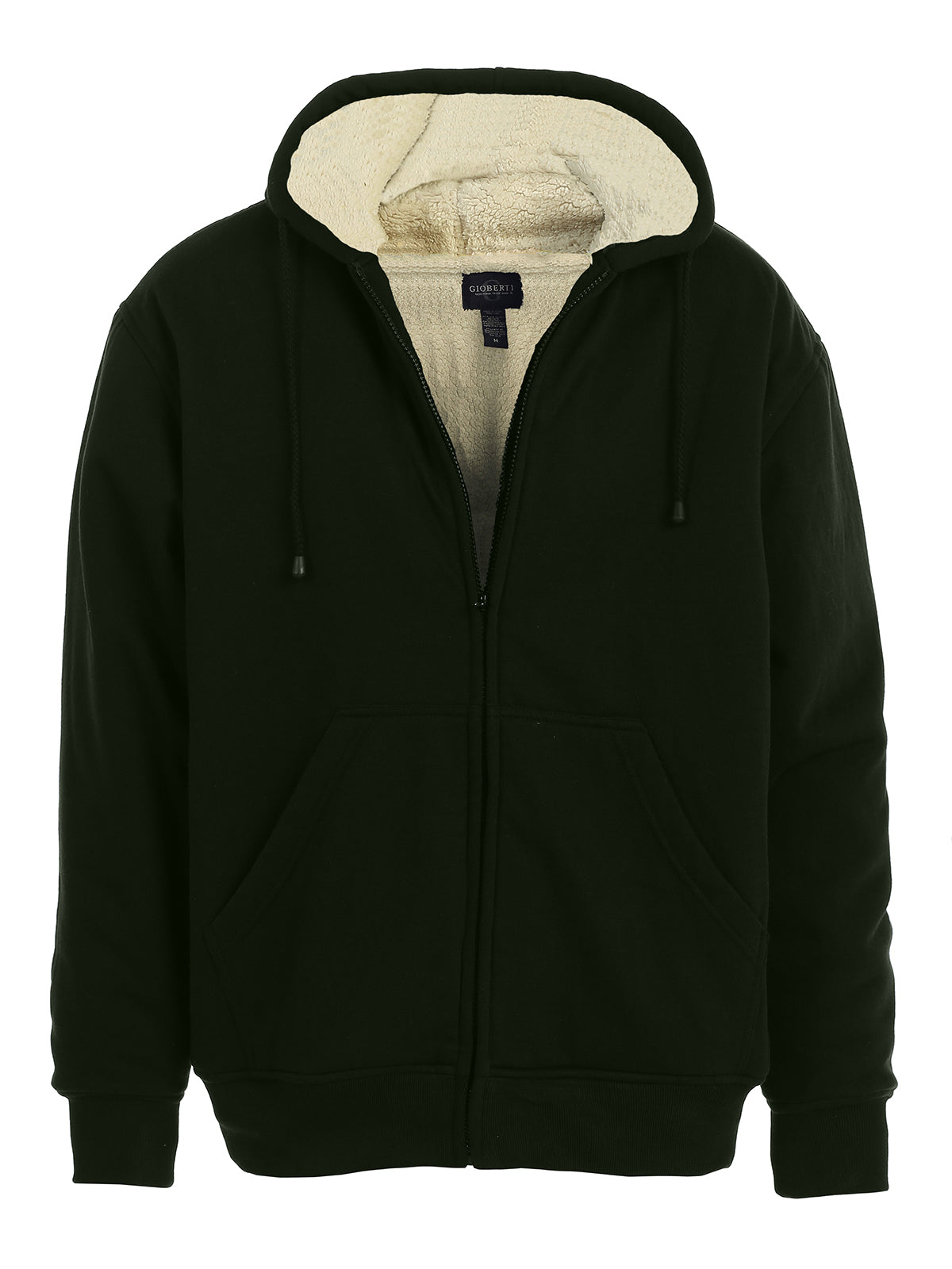 mens sherpa lined fleece hoodie jacket