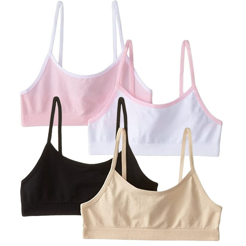 Big Girls' Seamless Crop Top - Training Bra- Sports Bra Pack of 24