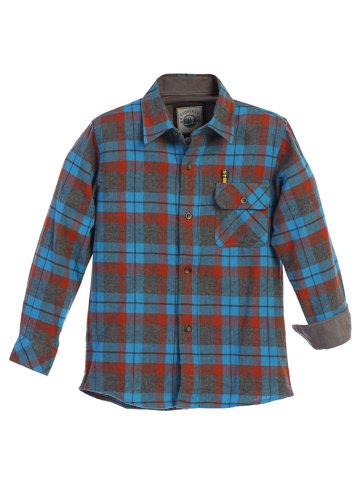 boys long sleeve plaid checked flannel