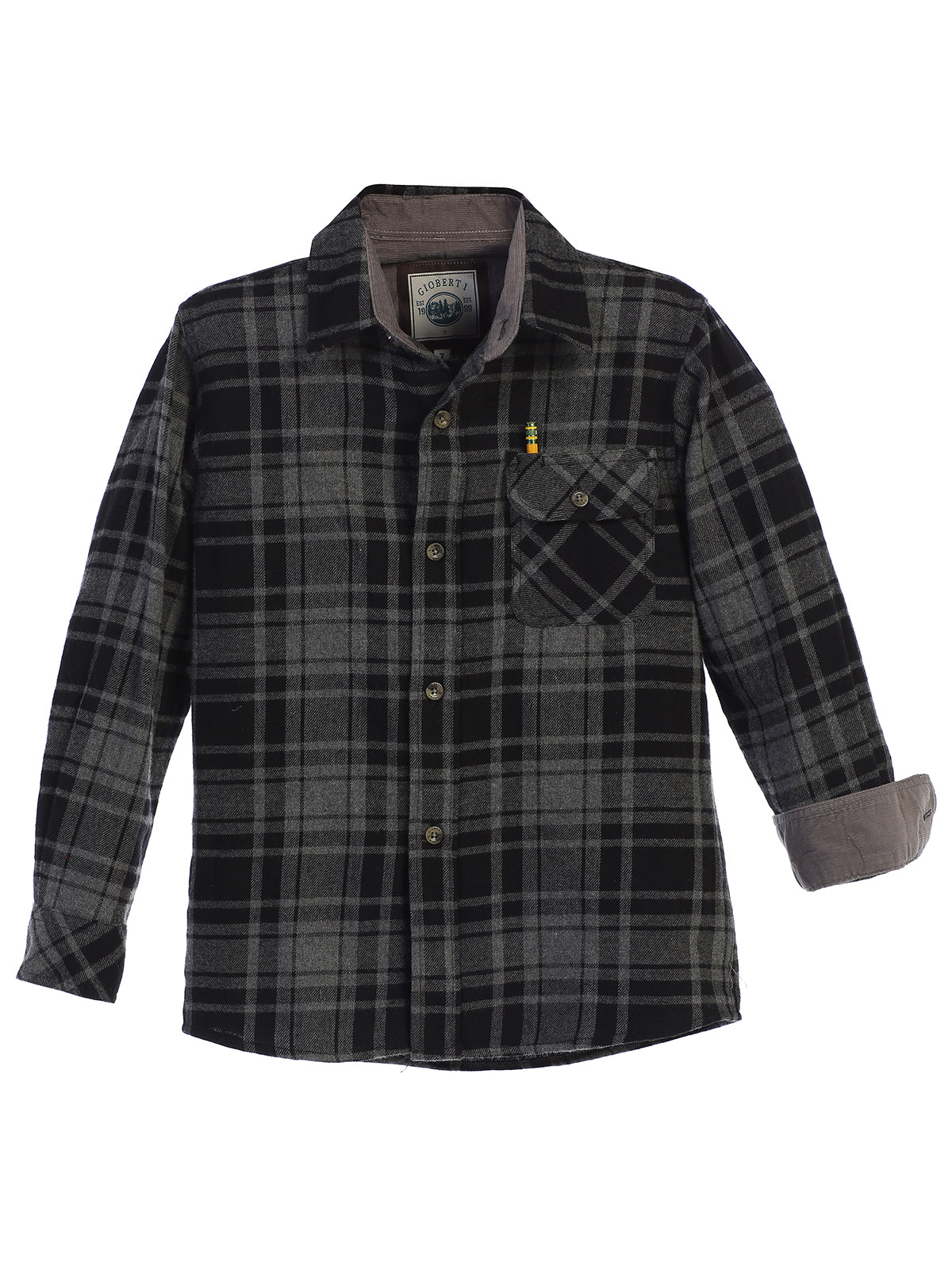 boys long sleeve plaid checked flannel