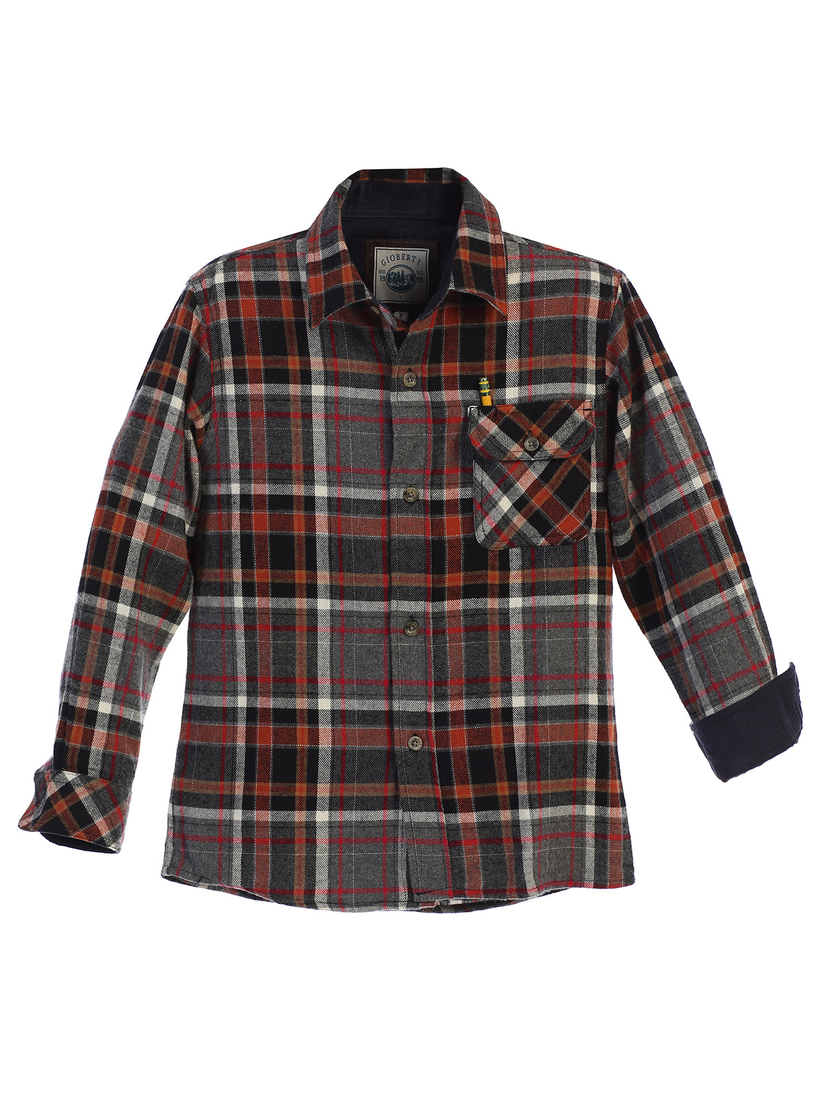 boys long sleeve plaid checked flannel