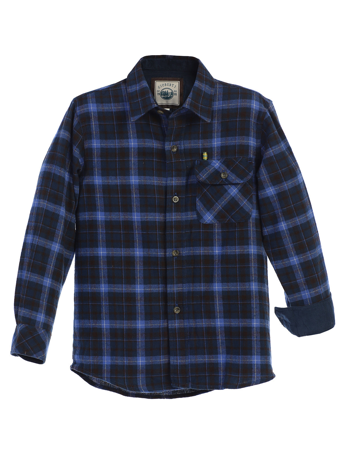 boys long sleeve plaid checked flannel