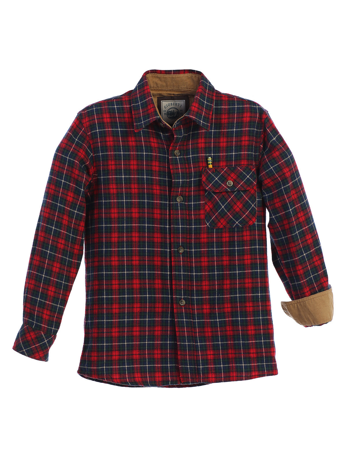 boys long sleeve plaid checked flannel