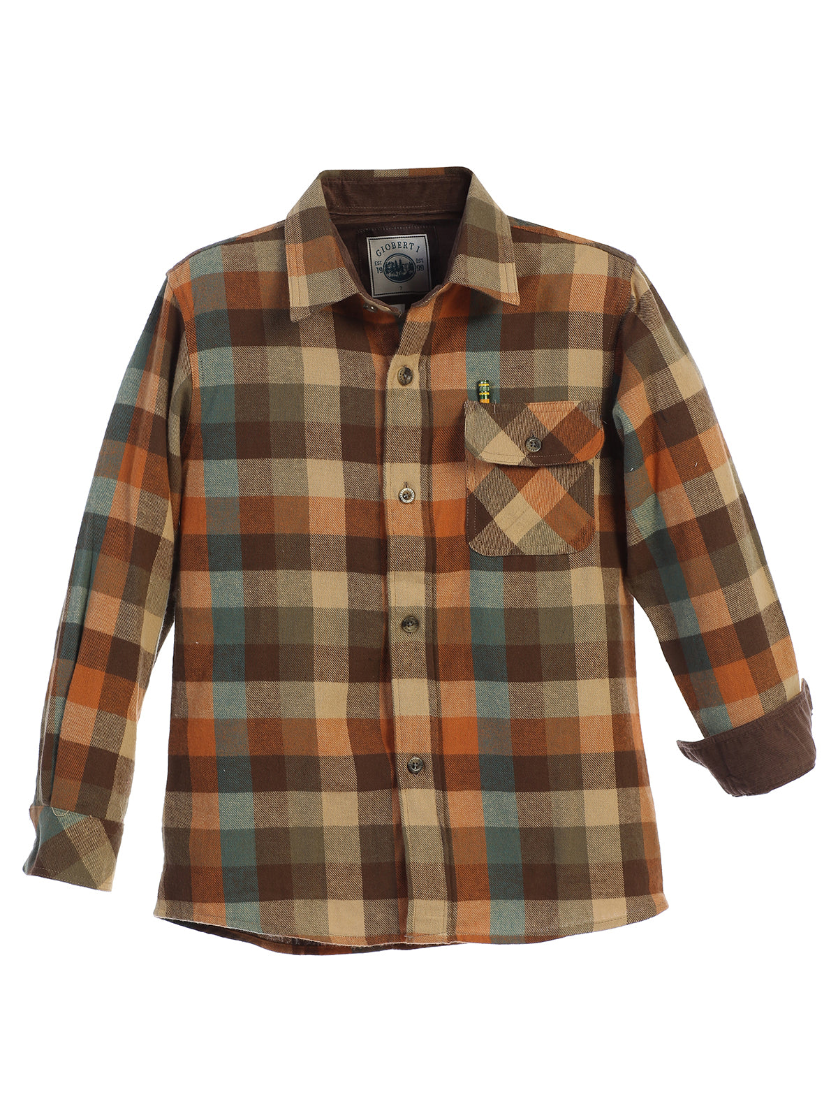 boys long sleeve plaid checked flannel