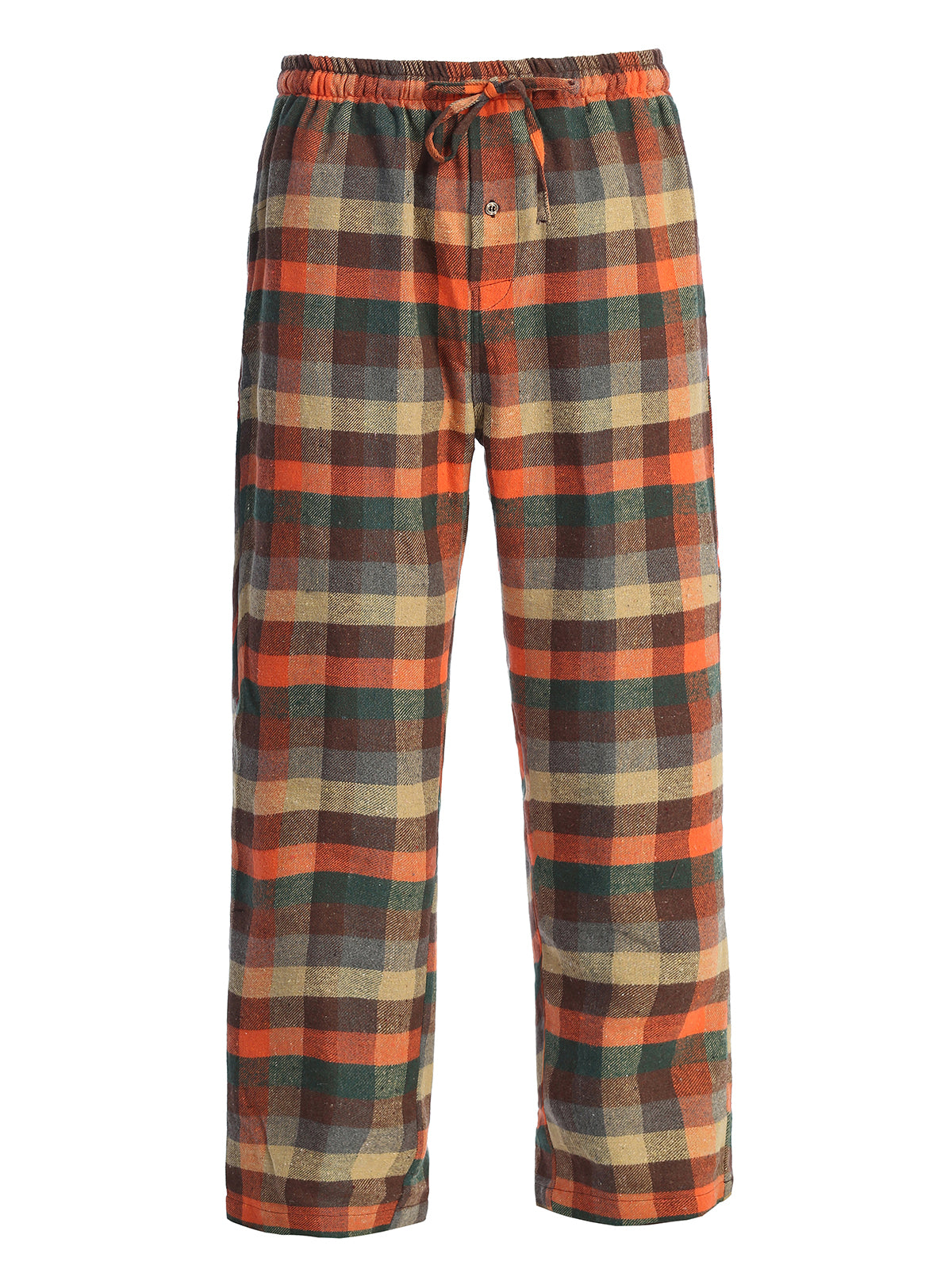 Mens Plaid Pajamas Elastic Waist Pants