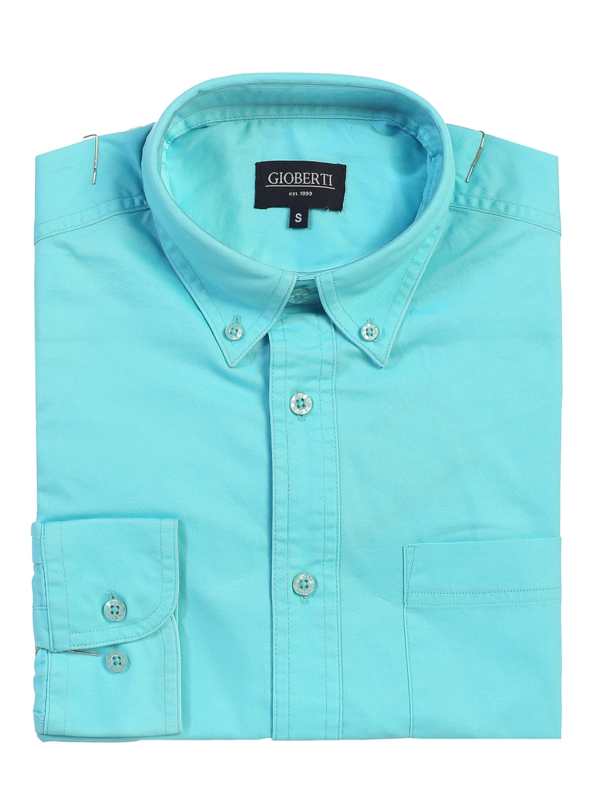 Men's Long Sleeve Casual Twill Shirts Folded