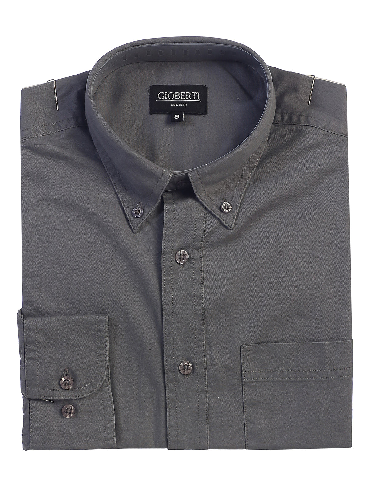 Men's Long Sleeve Casual Twill Shirts Folded