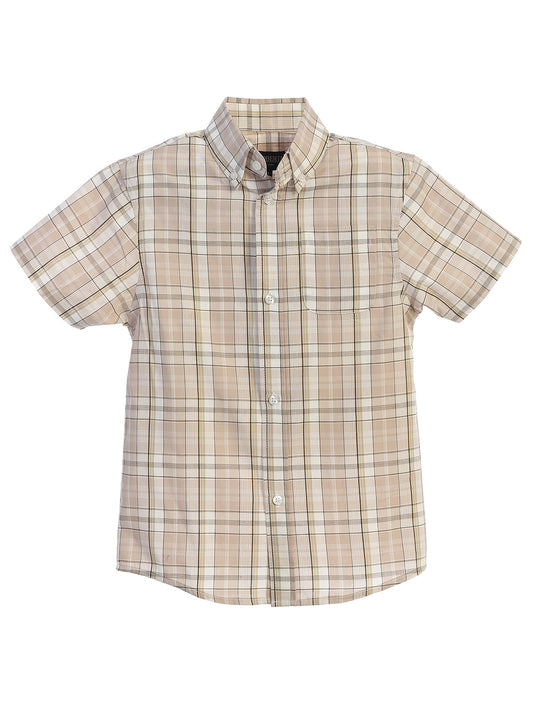 Boys Plaid Short Sleeve Shirt