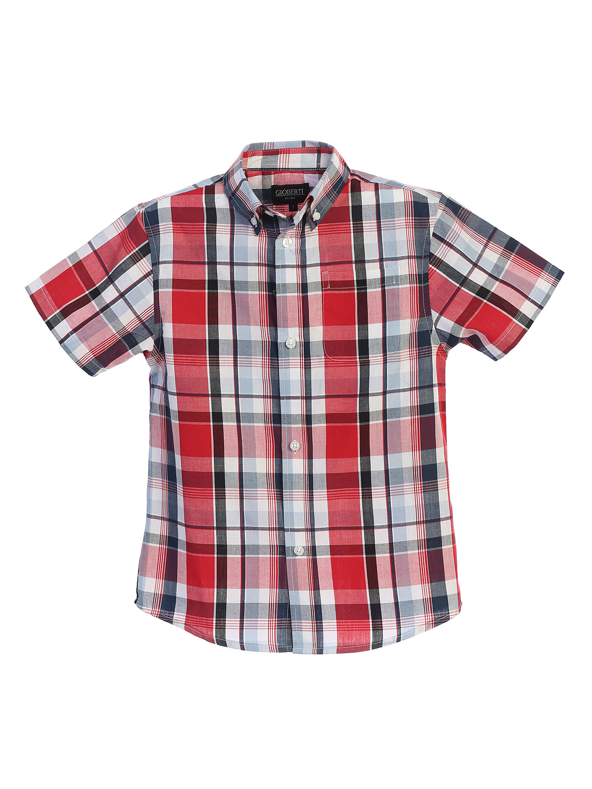 Boys Plaid Short Sleeve Shirt