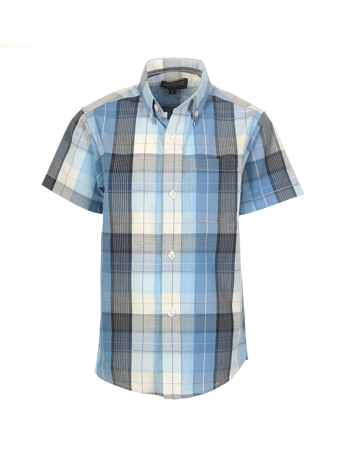 Boys Plaid Short Sleeve Shirt