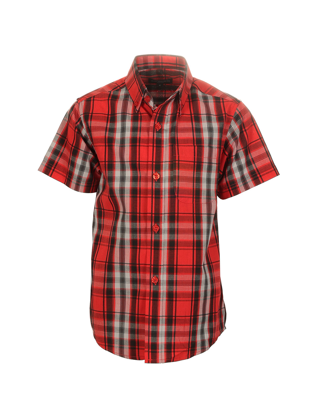 Boys Plaid Short Sleeve Shirt