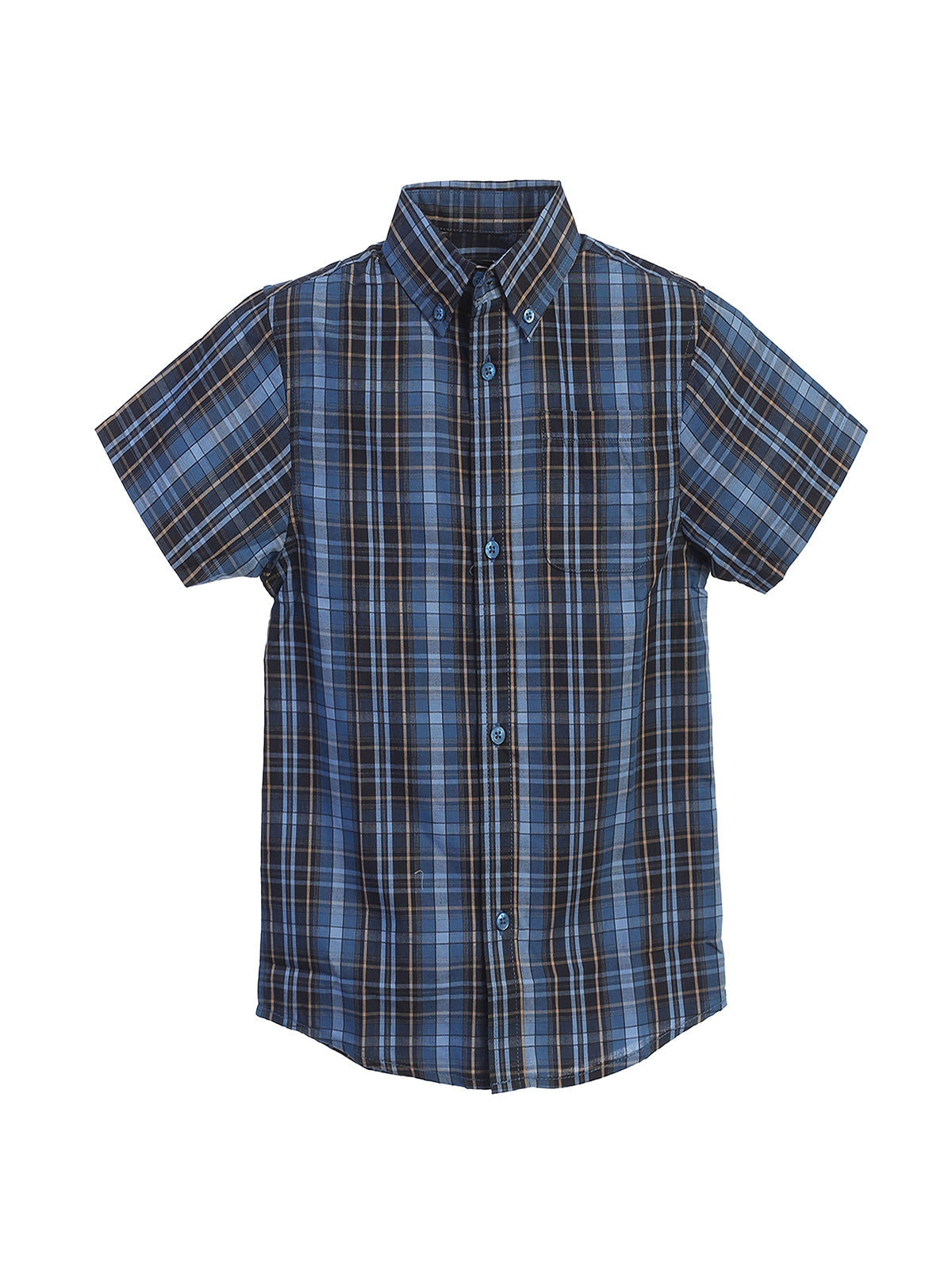 Boys Plaid Short Sleeve Shirt