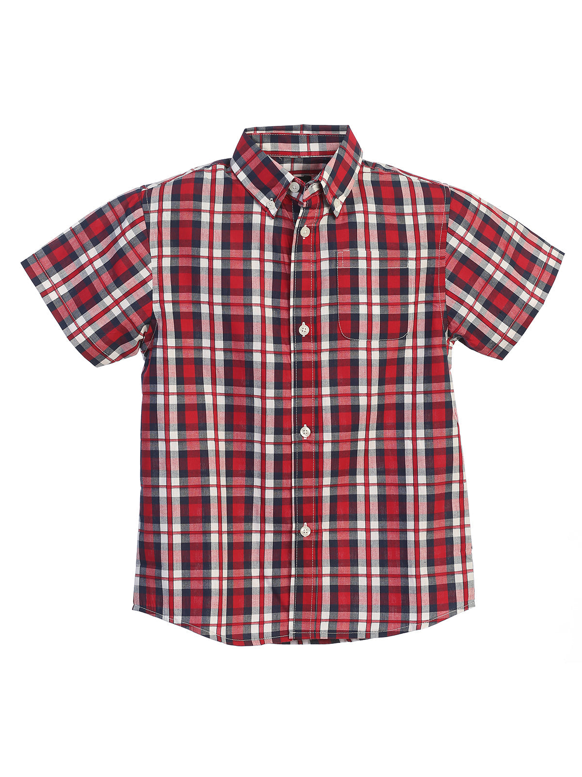 Boys Plaid Short Sleeve Shirt