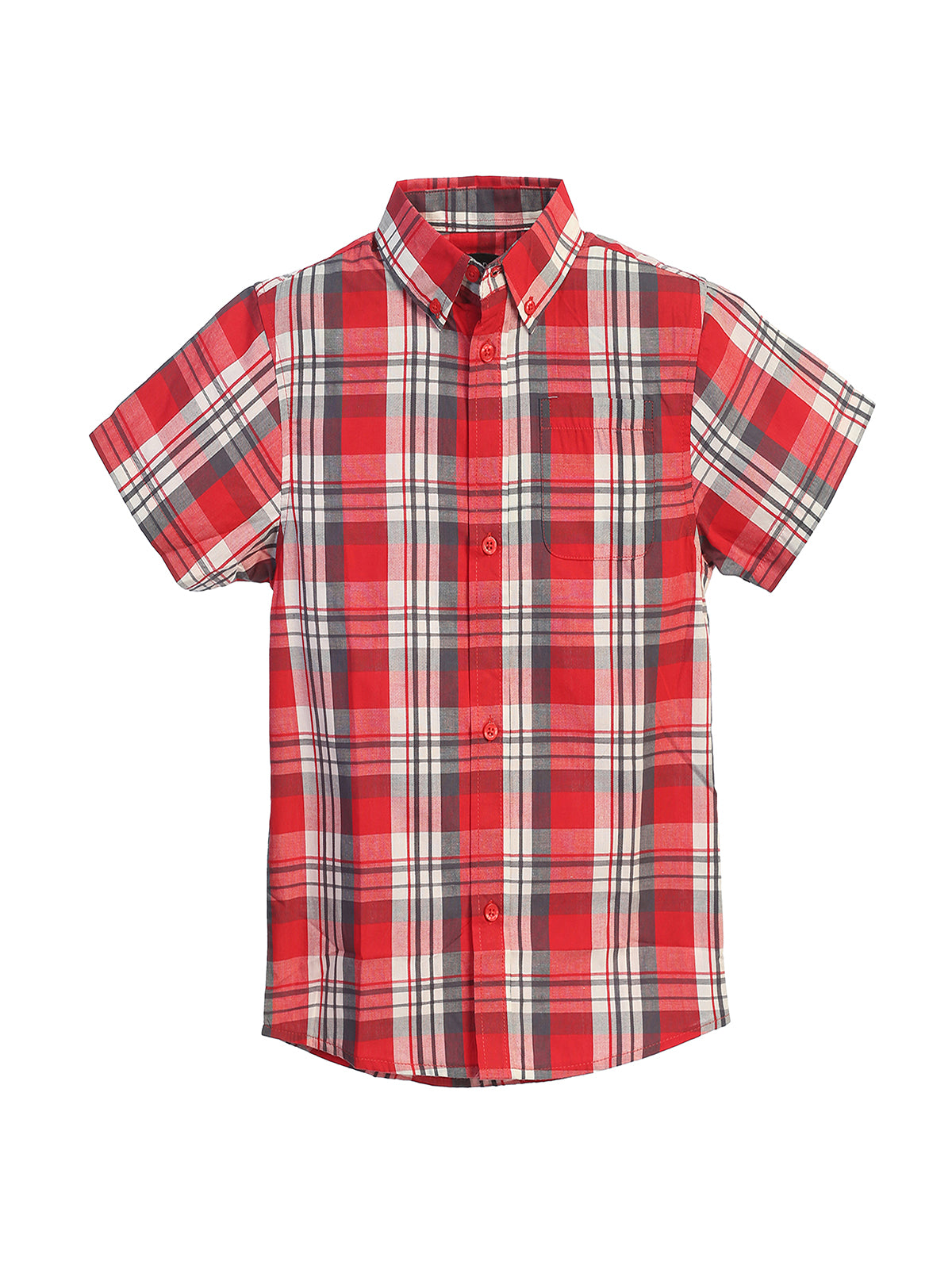 Boys Plaid Short Sleeve Shirt