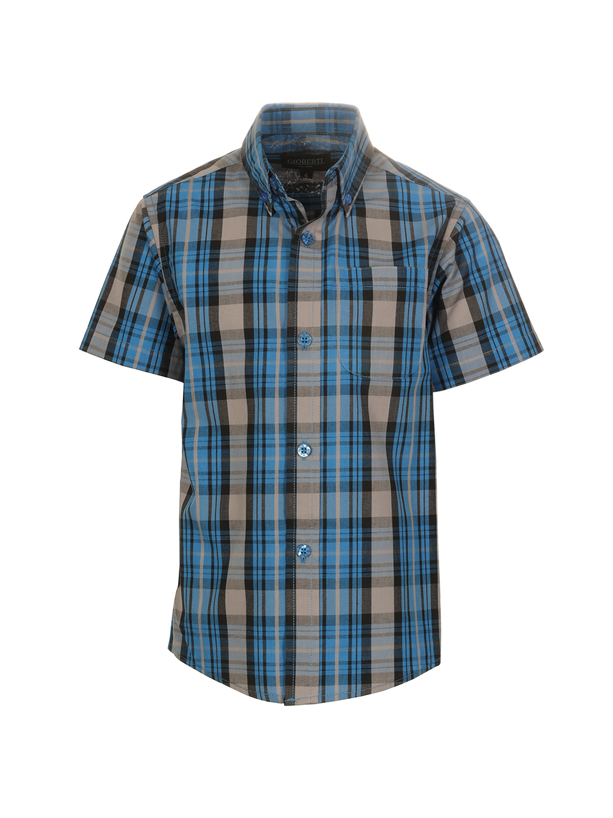 Boys Plaid Short Sleeve Shirt