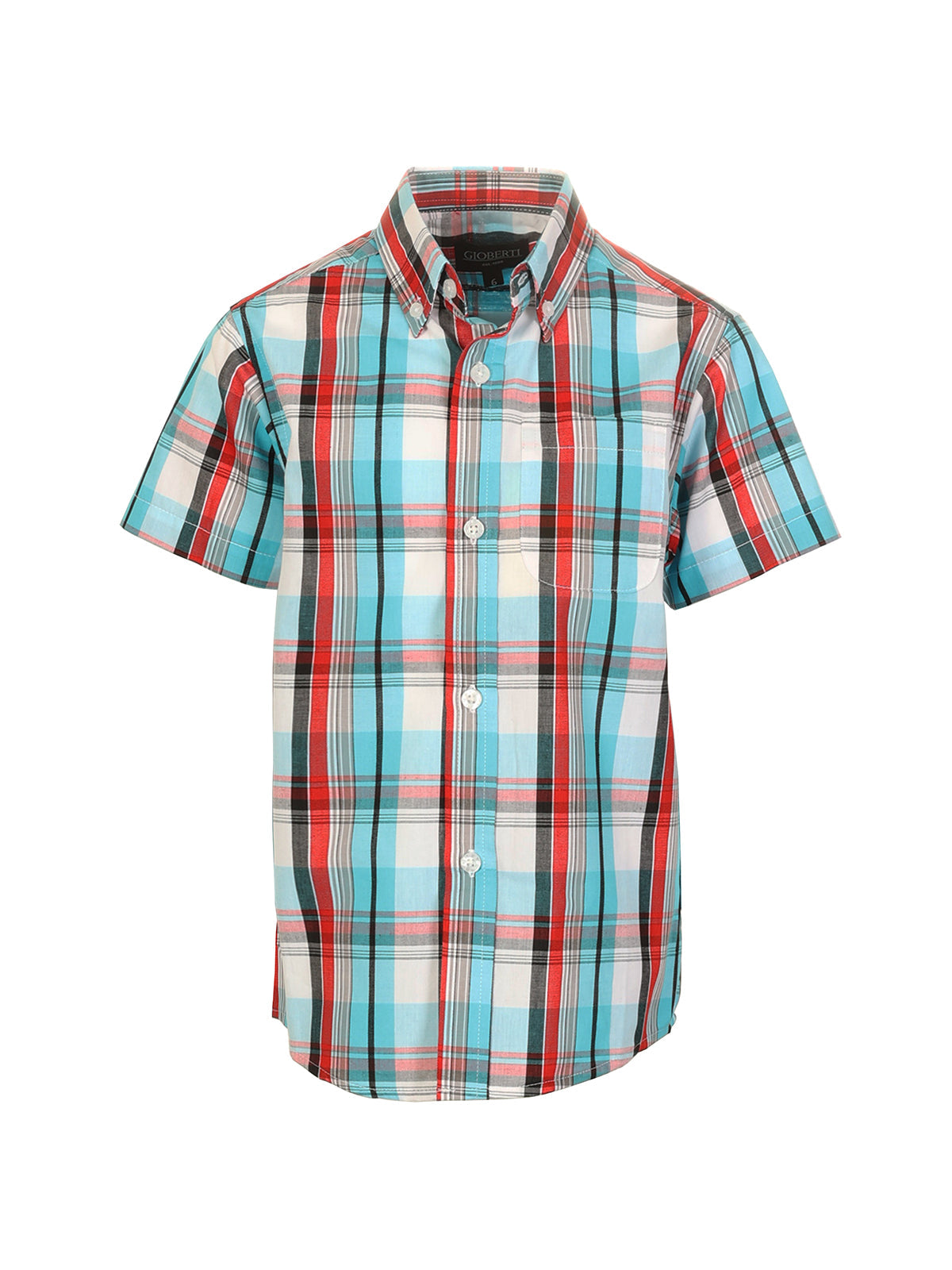 Boys Plaid Short Sleeve Shirt