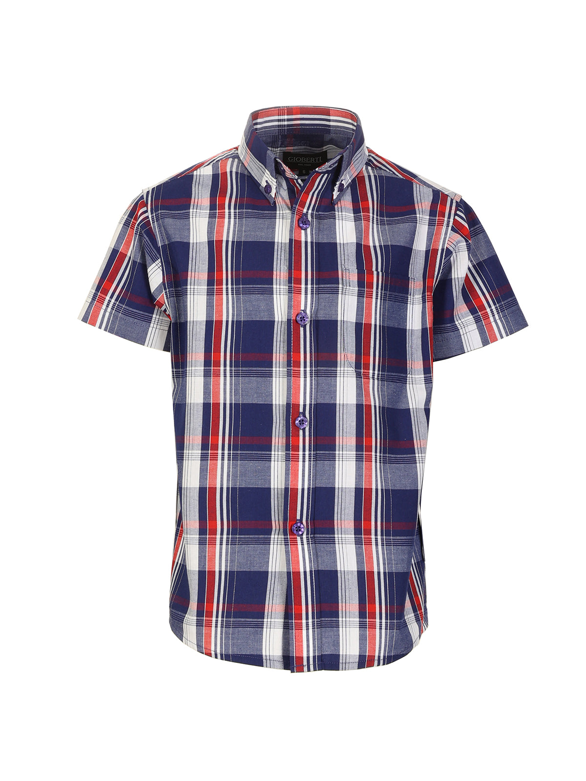 Boys Plaid Short Sleeve Shirt