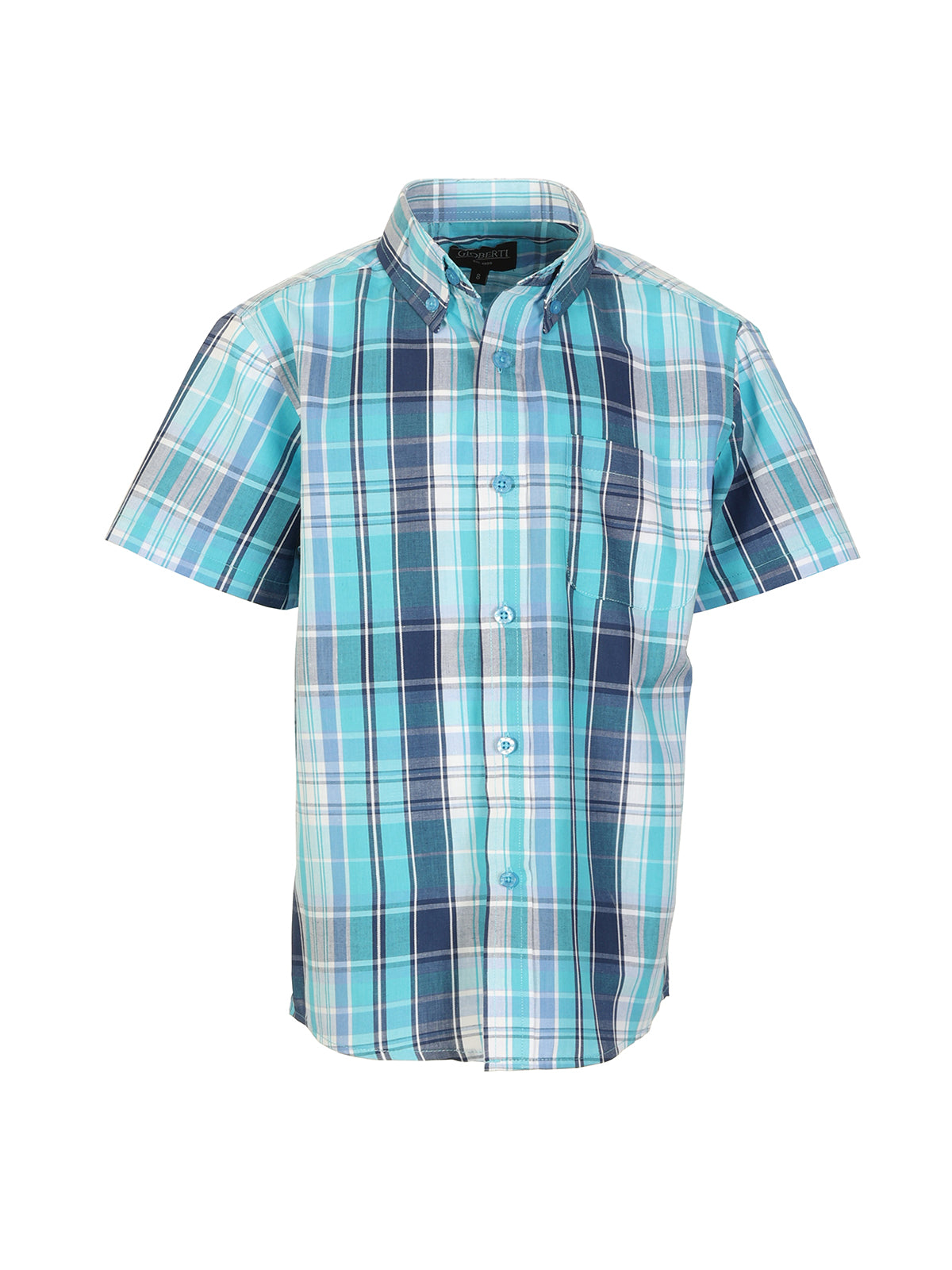 Boys Plaid Short Sleeve Shirt