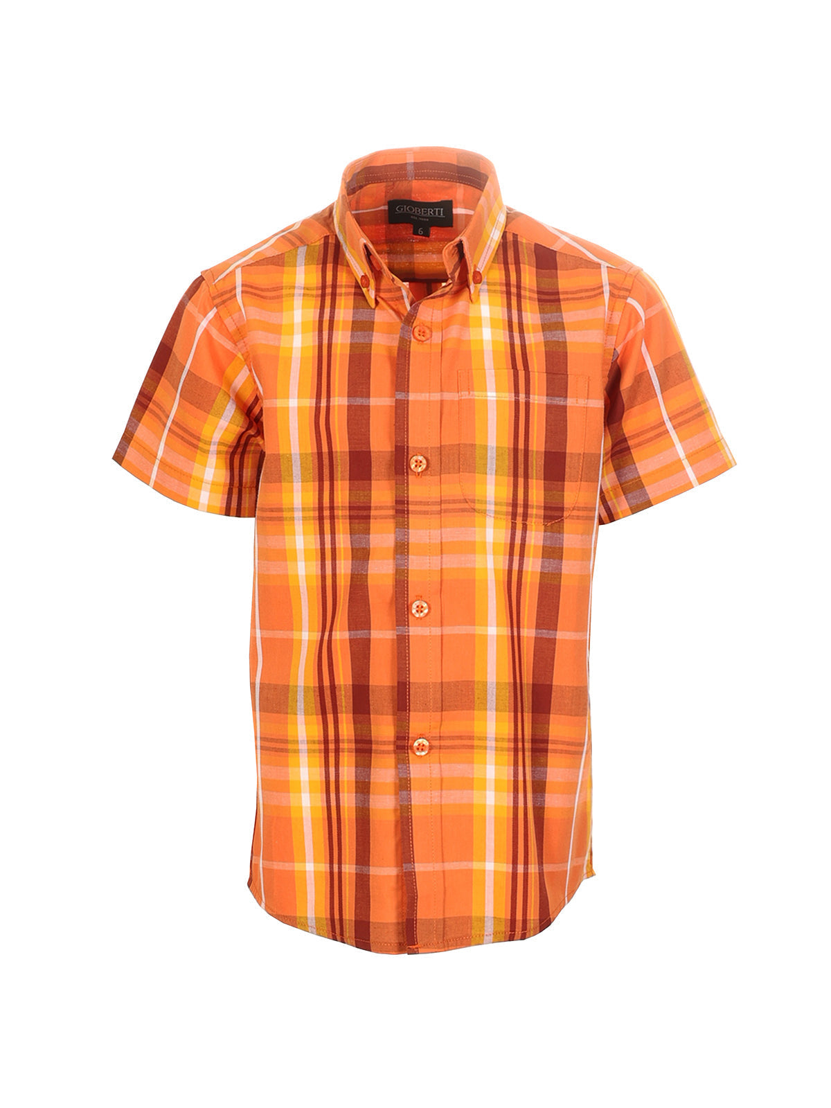 Boys Plaid Short Sleeve Shirt