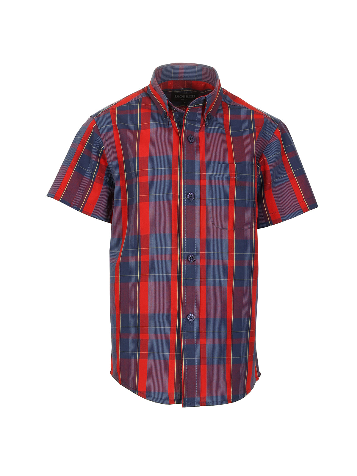 Boys Plaid Short Sleeve Shirt