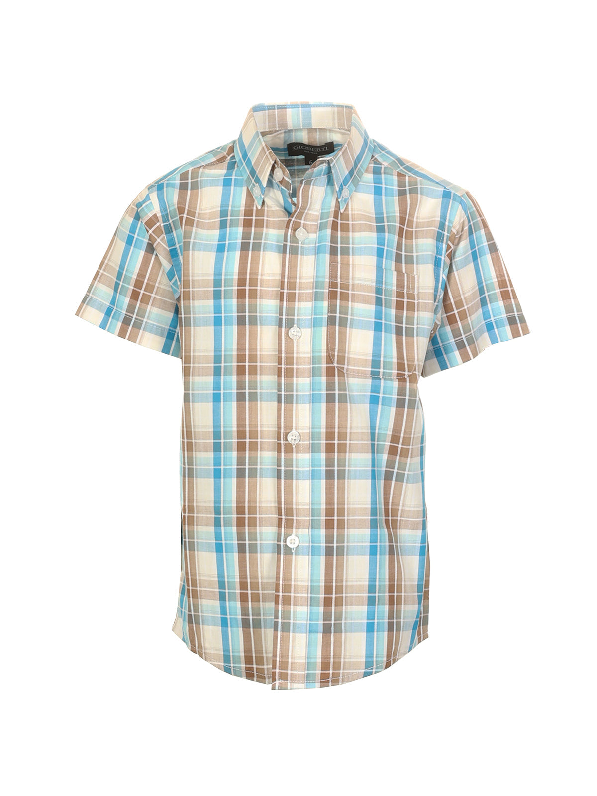 Boys Plaid Short Sleeve Shirt