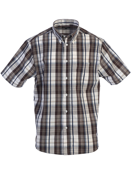 Mens Casual Plaid Short Sleeve Button Down Shirt