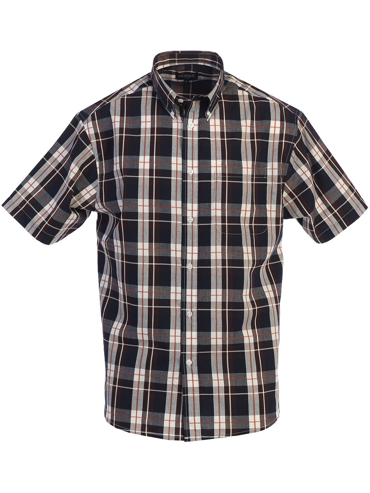 Mens Casual Plaid Short Sleeve Button Down Shirt