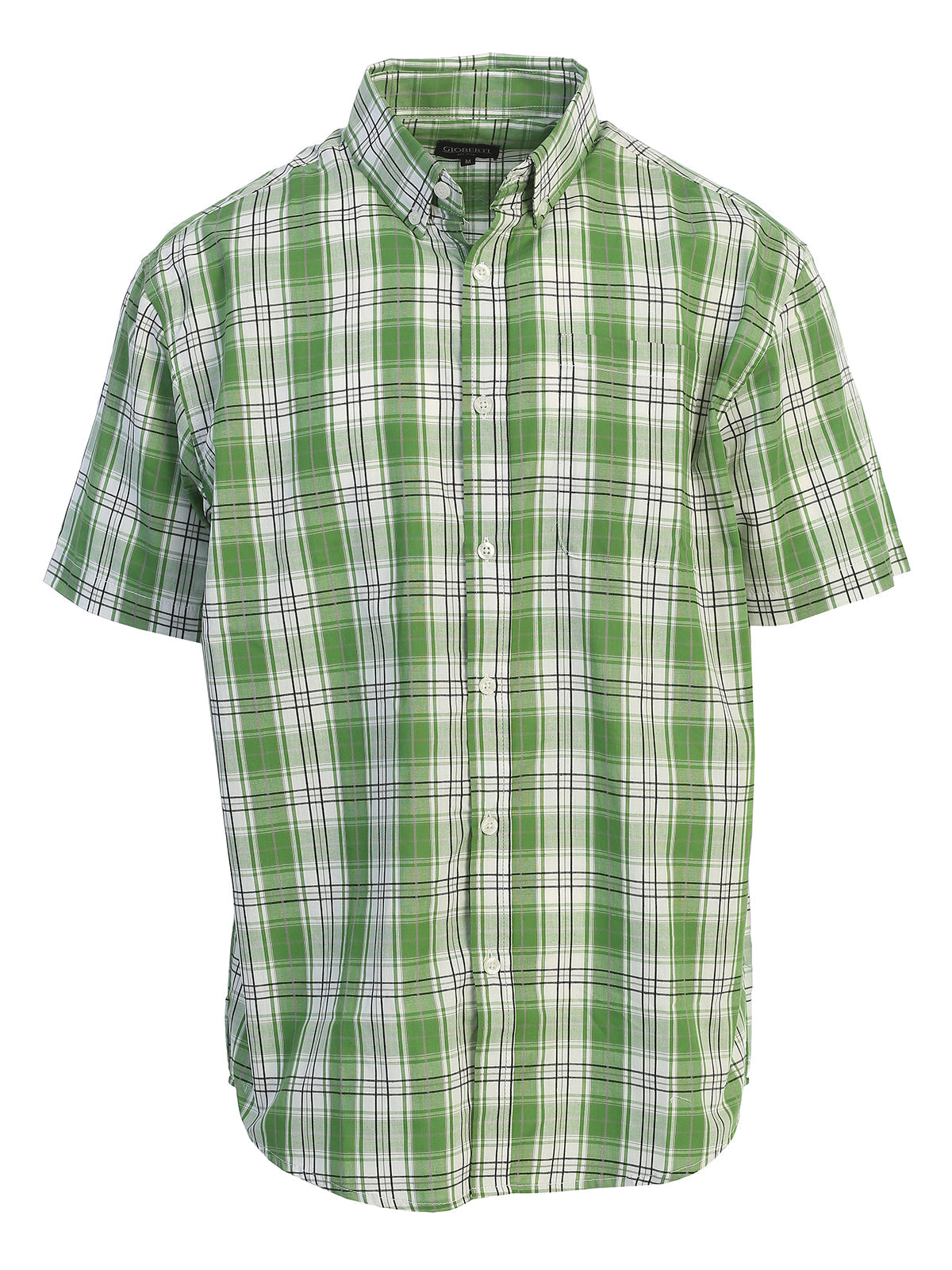 Mens Casual Plaid Short Sleeve Button Down Shirt