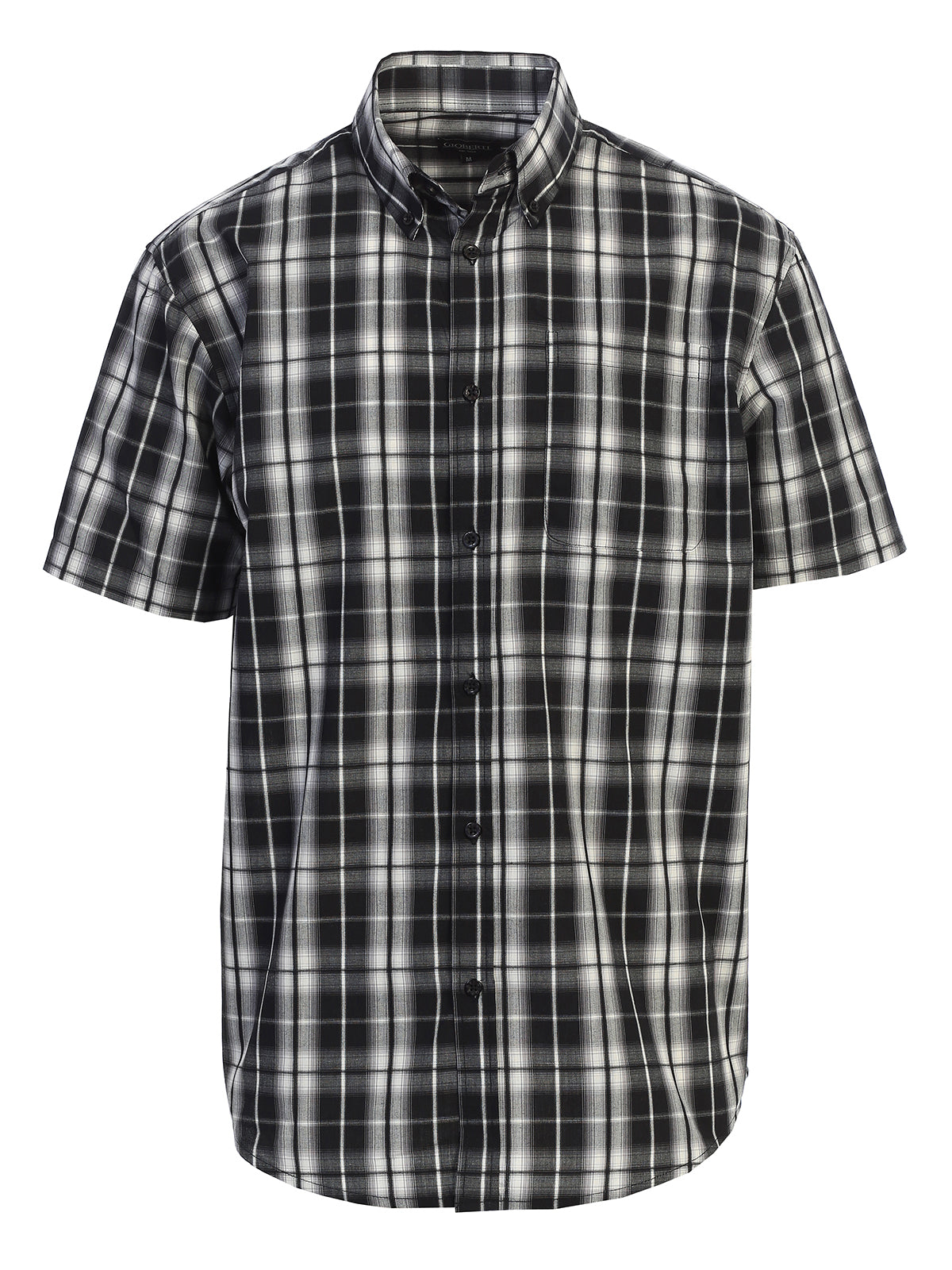 Mens Casual Plaid Short Sleeve Button Down Shirt