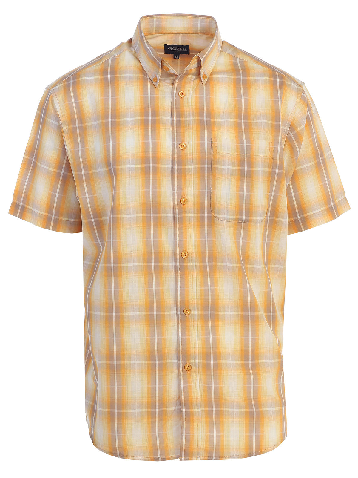 Mens Casual Plaid Short Sleeve Button Down Shirt