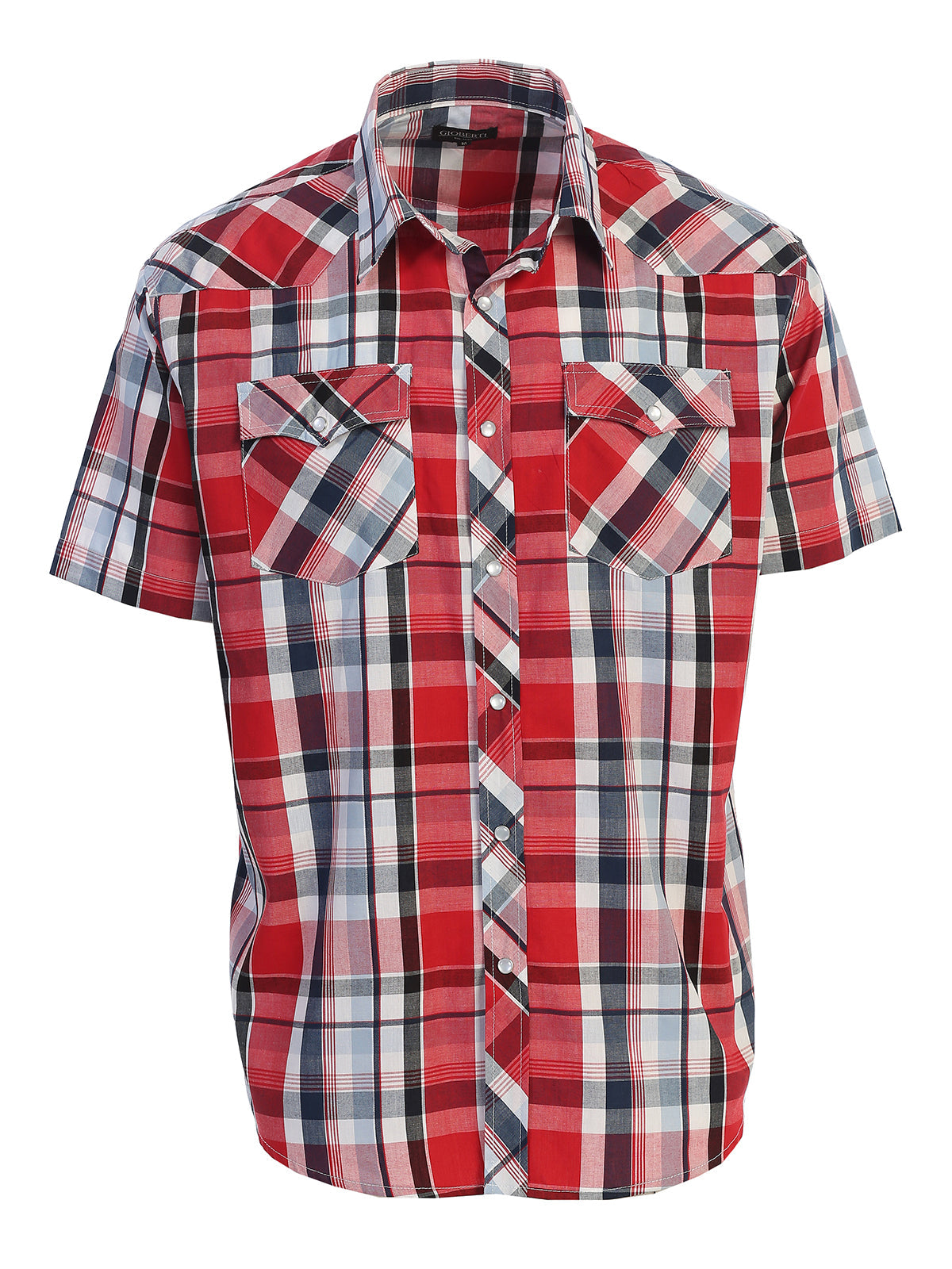 Mens Casual Plaid Short Sleeve Button Down Shirt