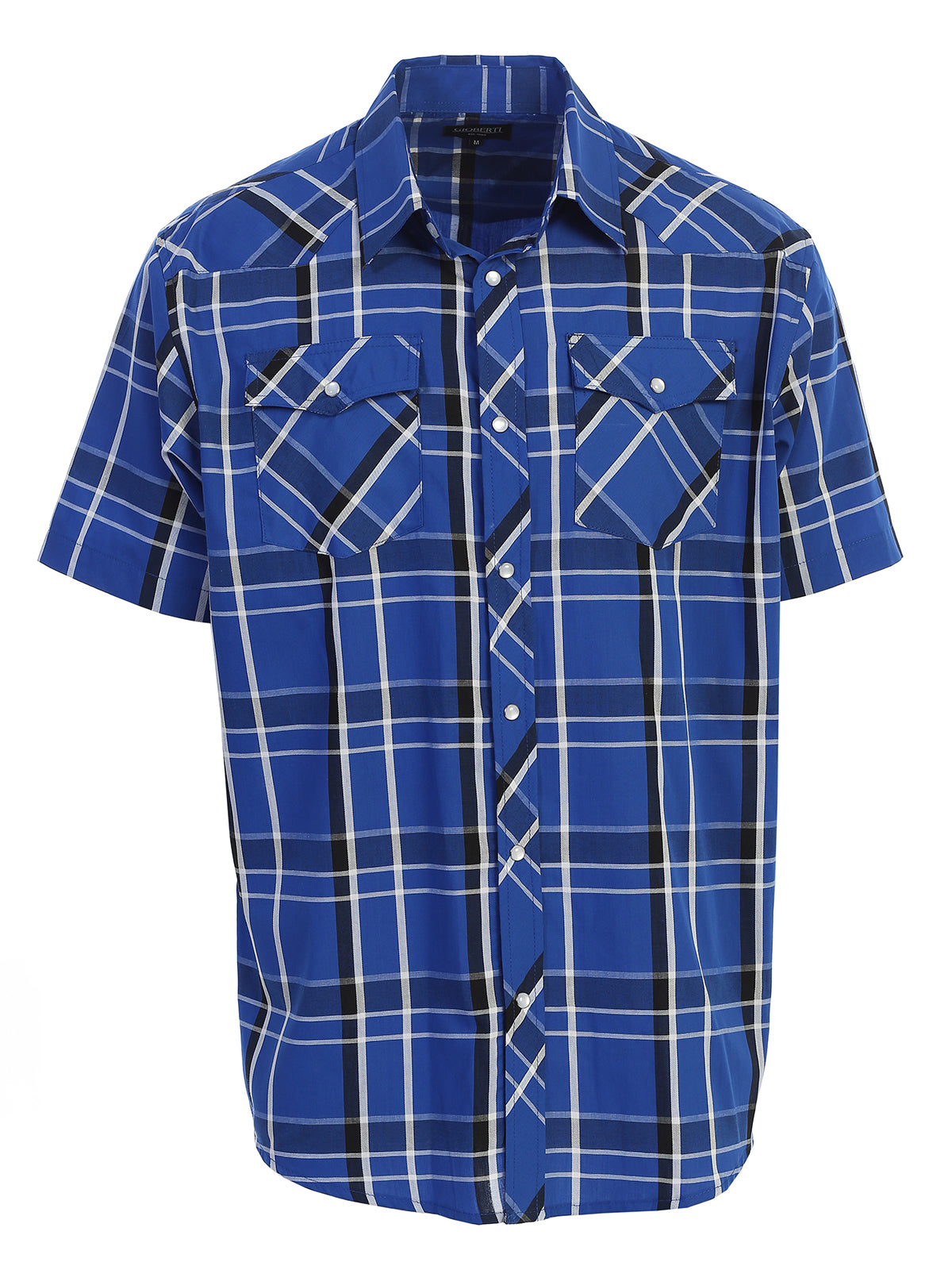 Mens Casual Plaid Short Sleeve Button Down Shirt