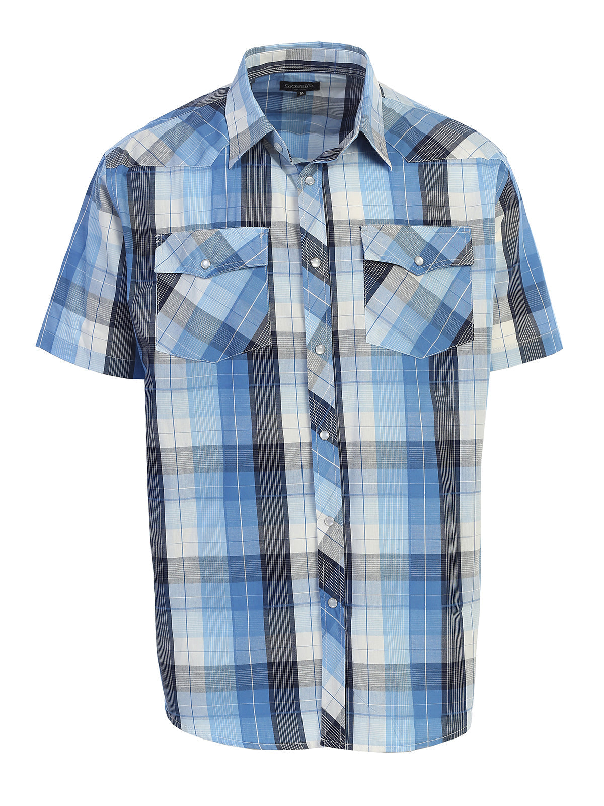 Mens Casual Plaid Short Sleeve Button Down Shirt