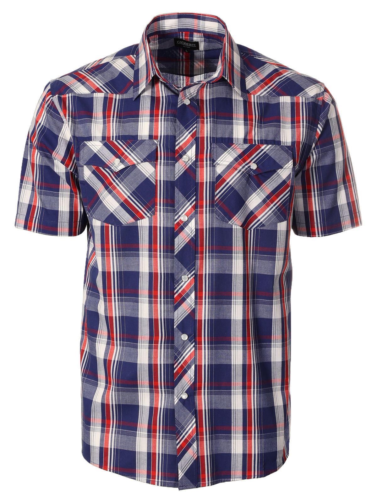 Mens Casual Plaid Short Sleeve Button Down Shirt