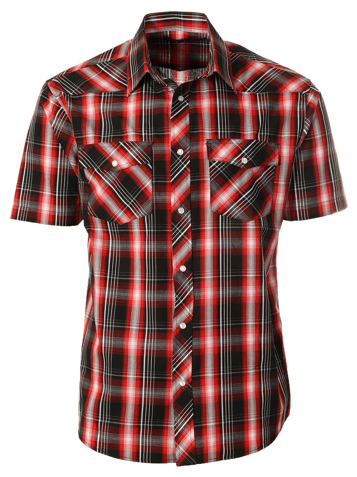 Mens Casual Plaid Short Sleeve Button Down Shirt