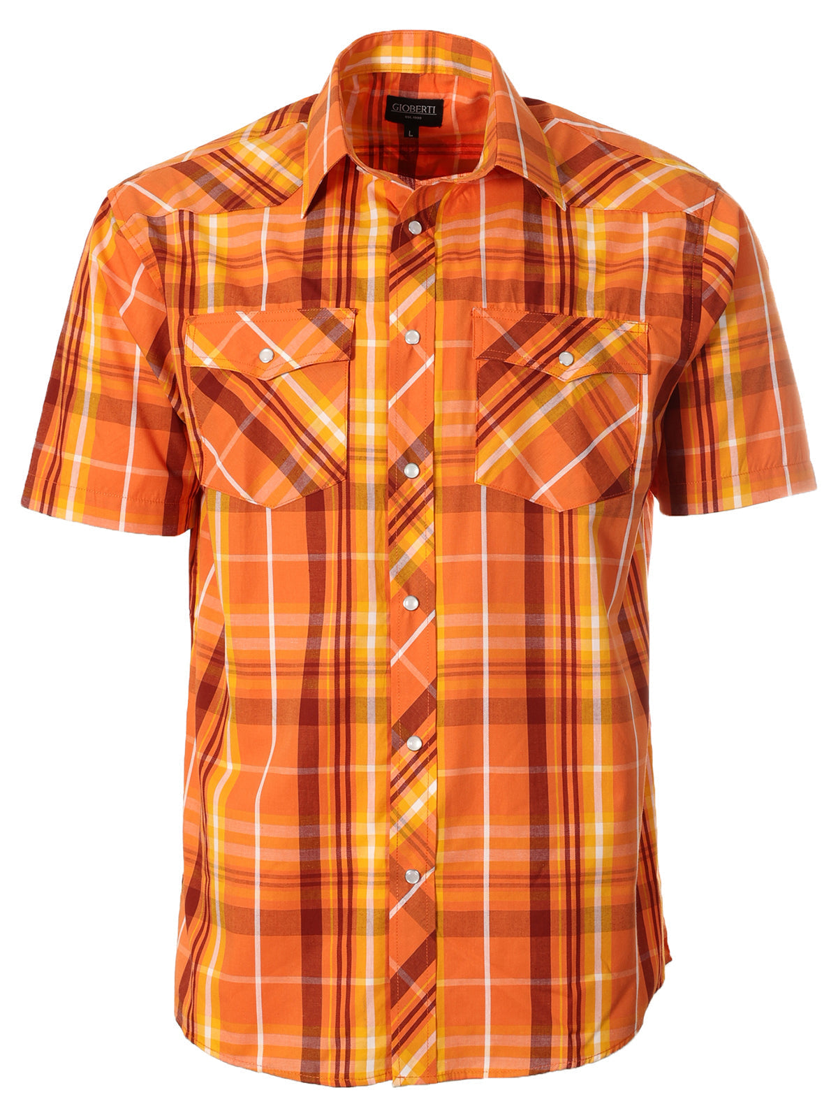 Mens Casual Plaid Short Sleeve Button Down Shirt