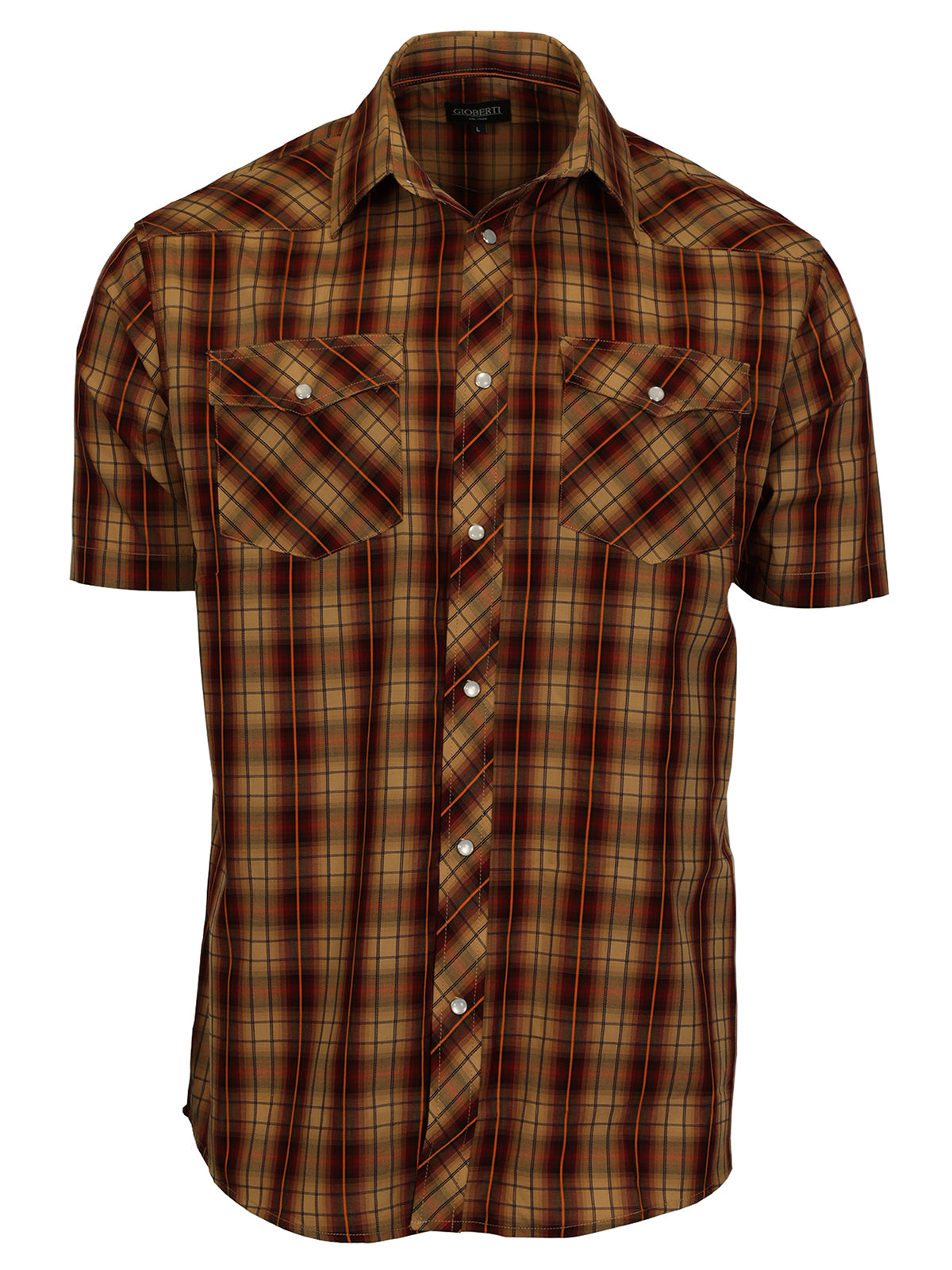 Mens Casual Plaid Short Sleeve Button Down Shirt